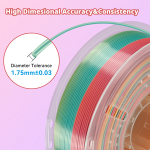 Filamento PLA Rainbow Silk de Kingroon, Bobina de 1 kg, 1.75 mm, Material de Impresión 3D, Filamento PLA Multicolor para la Mayoría de las Impresoras 3D FDM - Product Image 5