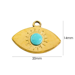 Colgante de Acero Inoxidable Dorado Clásico al por Mayor con Ojo de Tigre, Rodocrosita, Lapislázuli, Ágata <span class=keywords><strong>Verde</strong></span>, Budismo Tibetano para Mujeres y Hombres - Product Image 6