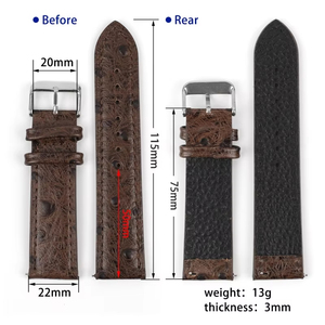 Bracelet de montre personnalisé OEM/ODM de luxe en cuir véritable souple marron et noir à libération rapide pour hommes et femmes - Product Image 2