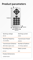 Konst Smart Home Control remoto inalámbrico de 18 teclas para luces LED y alarmas de seguridad Control remoto de 433MHz 1000m de alcance
