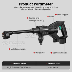 Hidrolavadora Portátil Inalámbrica de Alta Presión de 500 W y 100 Bares, Máquina de Limpieza de Autos 6 en 1 con Pistola de Agua - Product Image 4