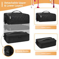 Relavel peut contenir une lampe à ongles et plus de 45 bouteilles, 3 modes d'utilisation Sac de rangement détachable pour les ongles Étui de voyage pour les ongles
