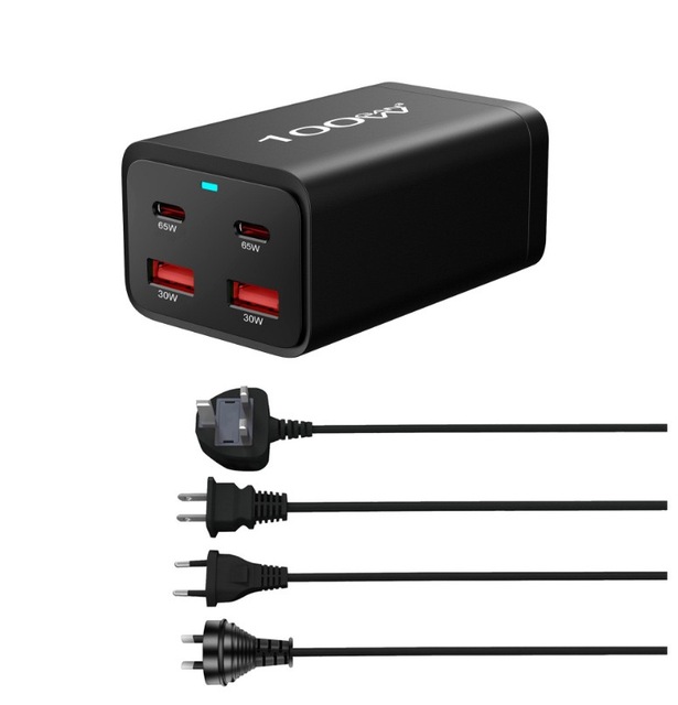 Multifunction US EU UK AU Fast Charge 4-Port 100W High-Power USB Wall Charger for Mobile Phone Tablet