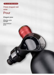 จุกปิดขวดไวน์อเนกประสงค์สีแดงรูปกลีบดอกไม้สำหรับขายส่ง อุปกรณ์บาร์ - Product Image 2