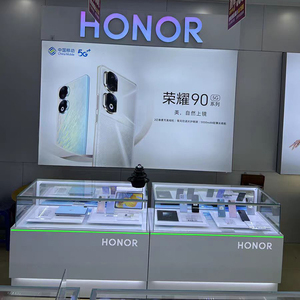 Nhà máy cung cấp kính hiển thị Showcase kim loại đứng Tủ LED chiếu sáng logo kinh nghiệm hiển thị trường hợp truy cập - Product Image 2