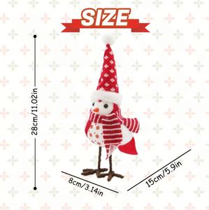 Figura Navideña Creativa con Bufanda y Gorro, Adorno de Pájaro Invernal para Decoración Navideña de Ventanas, Hogares, Tiendas y Centros Comerciales - Product Image 4