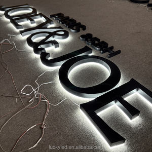 Letrero de tienda de letras 3D negro mate personalizado, letrero retroiluminado para edificios, letreros de canal de negocios, logotipo, letrero <span class=keywords><strong>LED</strong></span> para escaparate al aire libre - Product Image 1