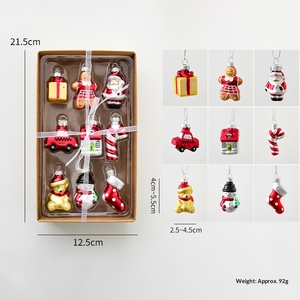 Bola de Navidad de Cristal Pintado, Colgante de Papá Noel y Muñeco de Nieve, Decoración Creativa para Árbol de Navidad - Product Image 6