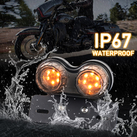 OVOVS-luz trasera Universal para motocicleta, soporte para matrícula, intermitentes, luces de freno para Harley, Bmw, Honda