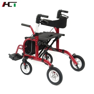 HCT-9124G OEM Medical Health Care Aluminum Lightweight <strong>Rollator</strong> and Rehabilitation Walker 2 in 1 <strong>Rollator</strong> for Elderly - Product Image 4