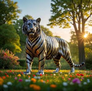 Özel bahçe reçine heykel büyük hayvan kaplan açık dekorasyon fiberglas heykeli - Product Image 6