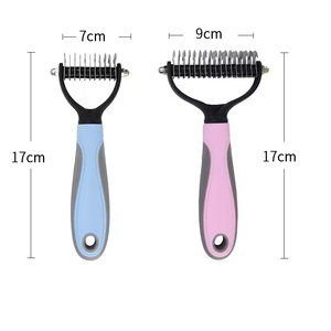 Petop Pet Dematting Comb with 11 and 17 Teeth Dual Sided Undercoat Rake for Dogs Cats Professional Grooming <strong>Deshedding</strong> <strong>Tool</strong> Blue - Product Image 3
