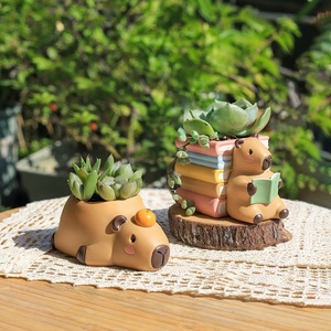Maceta Creativa con Forma de Capibara de Dibujos Animados, Maceta Ecológica para Suculentas, Decoración Divertida para Escritorio, Jardín y Paisajismo - Product Image 1