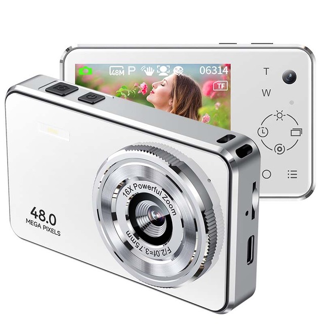 A7s Student Digital Camera 2.7K 1080p 2.4inch Digital Zoom Waterproof Auto Functions JPG Video Camera Photography Students