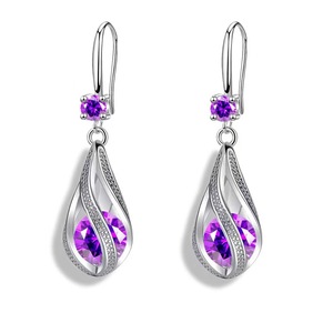 Orecchini pendenti a goccia con pietra intarsiata a torsione, eleganti gioielli di moda da donna - Product Image 2