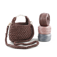 Fil élastique en tissu 100g pour crochet, tricot manuel DIY, sac fait main, fil de t-shirt haute résistance, fil en cuir Nappa mat