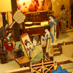 CAYI Han Palace Book Nook, Rompecabezas 3D de Madera, Kit de Miniatura para Librero, Inserto para Estante, Canción del Palacio Han, Book Nook - Product Image 5