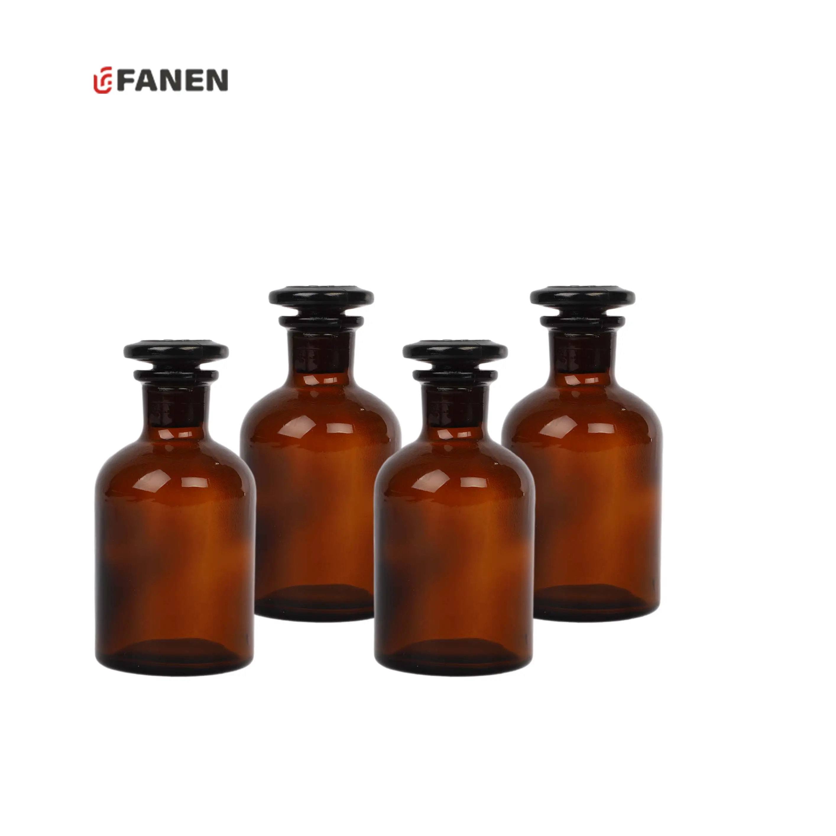 Fanen 500ml hẹp Miệng hổ phách chai với kính Stopper bán buôn phòng thí nghiệm thủy tinh tái sử dụng phương tiện truyền thông lưu trữ chai