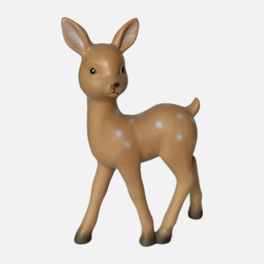 Home Decor 12 inch Resin Standing Baby Deer Statue Polyresin Deer Sculpture Figurine Christmas Decoration