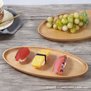 Yilan Beech Wood Oval <b>Tray</b> 30x15cm Elegant Serving <b>Tray</b> For <b>Snacks</b> Desserts Coffee - Product Image 4