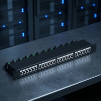 Panneau de brassage FTP non câblé 1U 19 pouces en acier, 24 ports RJ45 modulaires, Cat5e Cat6 Cat6A, pour gestion de câbles réseau UTP de haute qualité