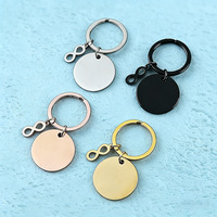 Porte-clés en acier inoxydable avec symbole de l'infini, électroplaqué, impression couleur au laser, gravure personnalisée, élégant pour femme de bureau