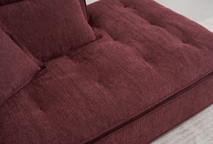 Ensemble modulaire sectionnel de salon de style minimaliste nordique moderne, combinaison de couleurs blanc et rouge, design en éponge - Product Image 2
