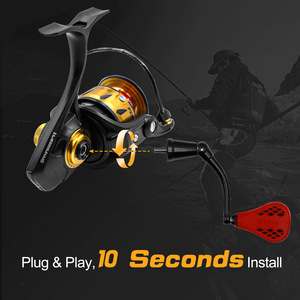 Empuñadura para carrete de pesca de 66 mm con mango rojo de TPE de 35 mm, adecuada para Slammer Spinfisher 2500 4500 - Product Image 4