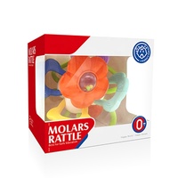 Jouets de dentition pour nouveau-nés, jouets sensoriels pour bébés en forme de fleur de dessin animé, jouets éducatifs Montessori, ensemble de hochets de dentition originaux, en plastique souple