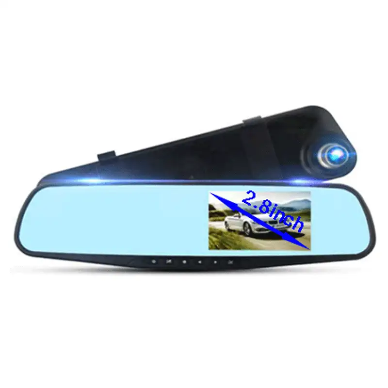 Cámara de salpicadero Dvr para coche, espejo retrovisor con pantalla Lcd de 2,8 pulgadas, gran angular, 720P