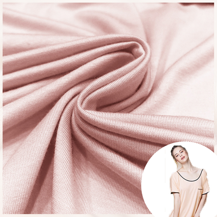 OEKO сертификат органический трикотажный трикотаж бамбук вискоза 95% эластан 5% ткань для футболки оптовая продажа