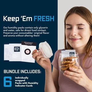 6 gói Gói kiểm soát độ ẩm 2 chiều Đang chờ cấp bằng sáng chế. Duy trì 62% RH cho sự tươi mát, lý tưởng cho các loại thảo mộc và gia vị hấp thụ độ ẩm - Product Image 4