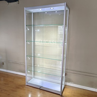 Vitrines d'exposition complètes standard et personnalisées pour objets de collection en aluminium avec éclairage LED et verre verrouillable