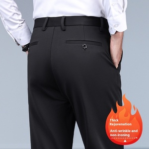 Pantaloni Casual da Uomo OEM Autunno Inverno 2025, Modello Dritto e Comodo, Stile Business, con Interno in <span class=keywords><strong>Velluto</strong></span>, Vita Media, Lunghi - Product Image 6