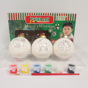 Popular Christmas Santa Claus Snowman Hanging Ornaments <strong>Bauble</strong> Four Diy Paint <strong>Ceramic</strong> Pendant Ball Tree Decorate Set - Product Image 4