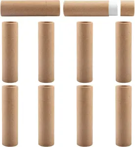 Eco Friendly Custom Design Kraft Paper Cardboard Lip Balm Tube Deodorant Container Cosmetic Lipgloss Packaging