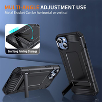 Coque de téléphone avec support métallique latéral pour iPhone 14, compatible avec iPhone 13, 12, 11 Pro Max, 15, 16 Plus, 17 Air, 18, surface mate