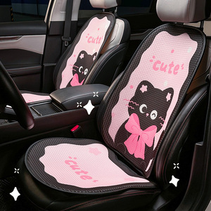Coussins de siège de voiture au design de chat mignon, en tissu maillé respirant, ensemble de housses décoratives pour sièges arrière, pour une utilisation en quatre saisons - Product Image 3