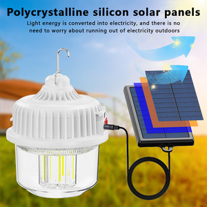 Solar <b>Camping</b> <b>Lantern</b> <b>Led</b> Light Rechargeable Outdoor <b>Camping</b> Lamp With Solar Panel For Night Market And Emergency Use - Product Image 3