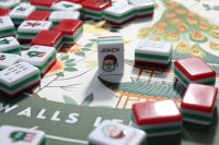 Mahjong américain gravé à 4 couches, édition de Noël 160 tuiles, avec Santa Joker et Tree Bams pour les soirées de fin d'année