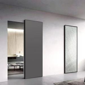 Puerta Corredera Minimalista Tipo Granero, Sin Rieles, de Madera Sólida Compuesta, Apertura Manual, para Dormitorio o Sala de Estar, Deslizamiento Invisible - Product Image 3