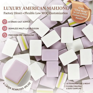 Juego de Mahjong Americano de Acrílico de 4 Capas con 160 Fichas |   Diseño de Cristal Ligero |   Mariposa Azul con Rayas Verdes |   Envío Rápido OEM - Product Image 4