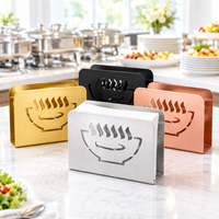 Porte-serviettes de table en acier inoxydable pour restaurant, organisateur de serviettes en papier pour table à manger, café, buffet, traiteur, avec logo personnalisé