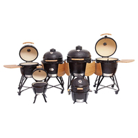 Barbecue au charbon de bois en céramique Kamado de 24 pouces avec allumage automatique, fumoir extérieur émaillé en porcelaine pour la restauration