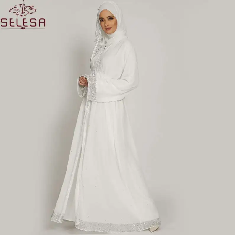 2020 New Fashion Wedding Bridal Gowns Muslim Girl Dress Embroidery Islamic Clothing Dubai Denim Abaya