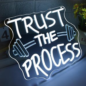 Trust The Process Letreros Neon LED indoor hanging ambient light shop <b>sign</b> wall decoration light entrance indicator light 5V 12V - Product Image 6