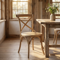 Chaises de salle à manger en bois de bouleau massif à dossier croisé, design moderne pour événements de mariage, salon, appartement, villa, atelier