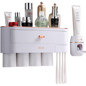 Distributeur automatique multifonctionnel <span class=keywords><strong>de</strong></span> tube <span class=keywords><strong>de</strong></span> dentifrice nouveau Design mural en plastique organisateur <span class=keywords><strong>de</strong></span> salle <span class=keywords><strong>de</strong></span> bain bain <span class=keywords><strong>toilette</strong></span> approvisionnement - Product Image 1