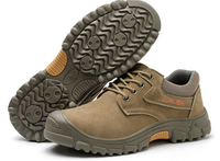 Botas de Seguridad con Forro de Kevlar, Botas de Trabajo de Cuero, Impermeables, Antiaplastamiento, Antipinchazos