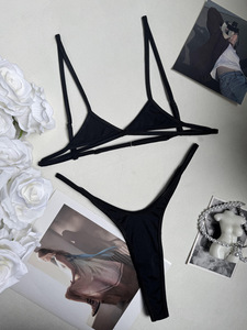 Nuevo Conjunto de Lencería de Bikini de Tres Piezas de Malla para Mujer, Lencería Íntima de Dos Piezas Negra, Sexy y a la Moda, ODM - Product Image 5